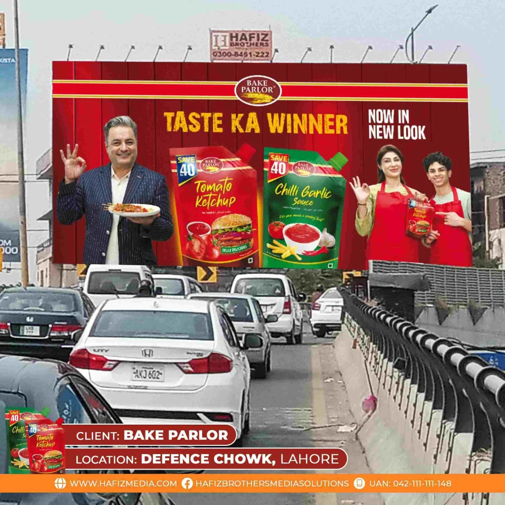 Bake Parlor out door ads OOH in all over Pakistan Billboard by Hafiz Brothers Media Solution